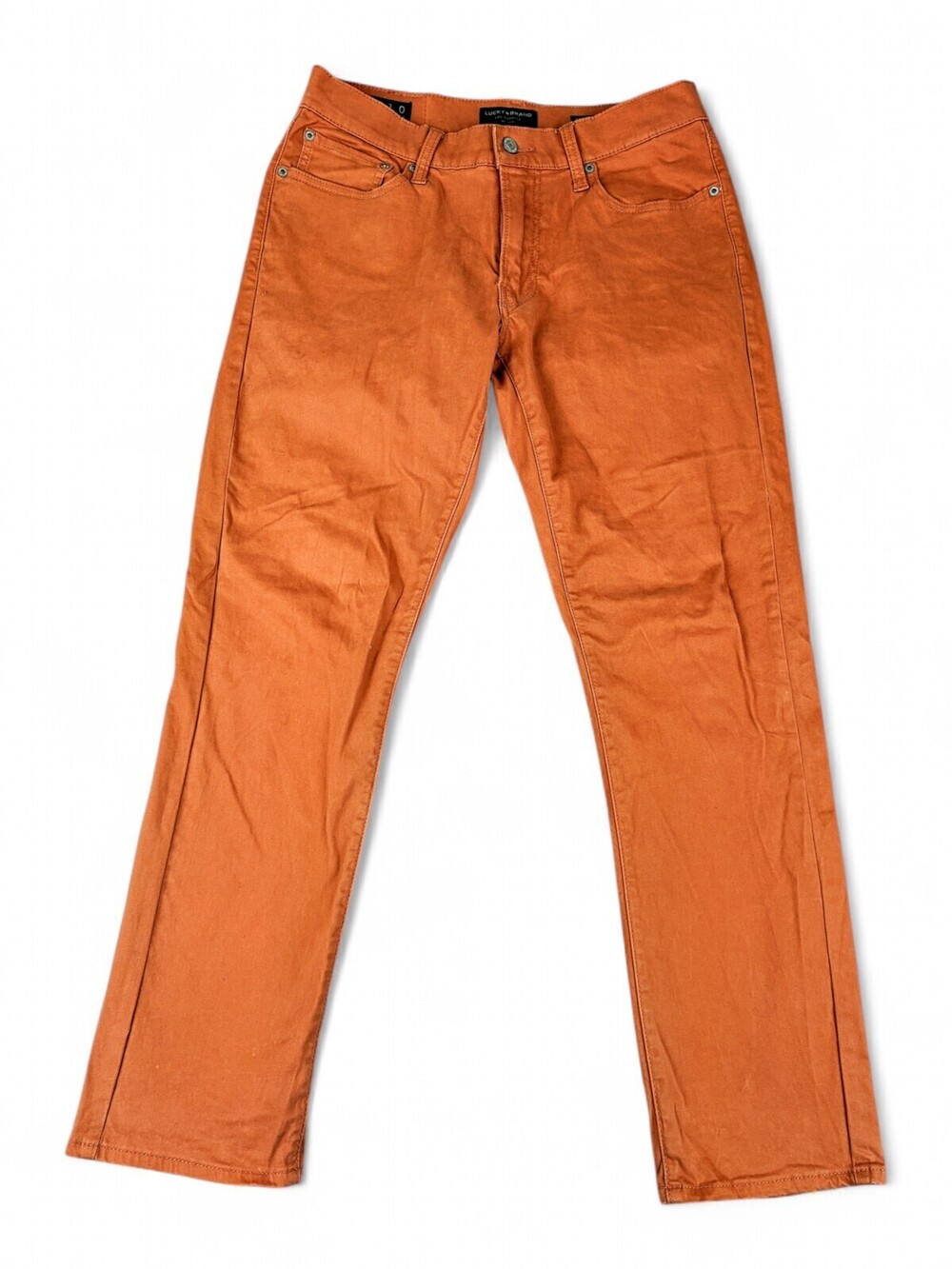 Lucky Brand 410 Slim Straight Leg Pants Burnt Orange Rust Women Size 30/30